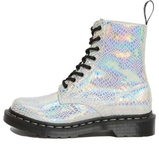 (WMNS) Dr. Martens 1460 Pascal Snake Metallic Silver snake pattern 26077100