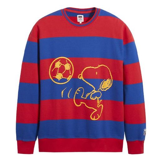 Men's Levis x Peanuts Crossover Round Neck Pure Cotton Printing Red Blue 23894-0003