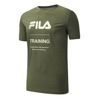 FILA ATHLETICS Alphabet Printing Round Neck Short Sleeve Brown A11M031113F-DR