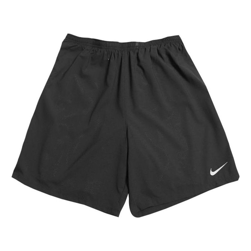 Men's Nike Logo Printing Running Solid Color Sports Shorts Black 683280-010