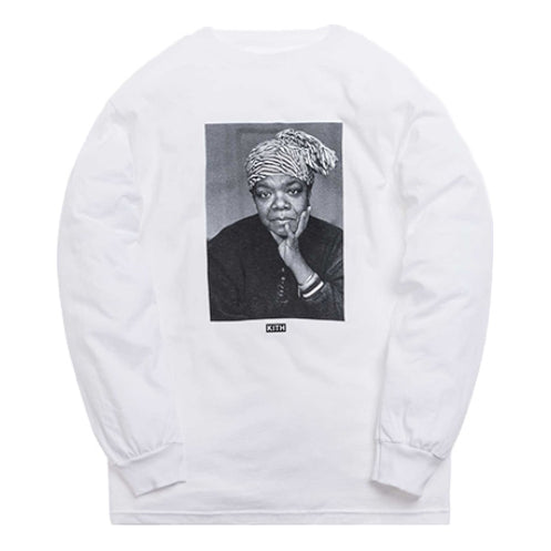 Men's KITH Maya Angelou L/S Tee Character Printing Long Sleeves White KH3553-101
