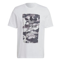 Men's adidas Alphabet Logo Camouflage Printing Round Neck Short Sleeve Japanese Version White T-Shirt HN6724