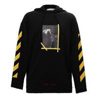 Off-White Cotton Printing Logo hooded Long Sleeves Black OMBB009F160030371099
