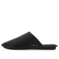 Balenciaga Leather Flat Black Slippers 644784WB9901000