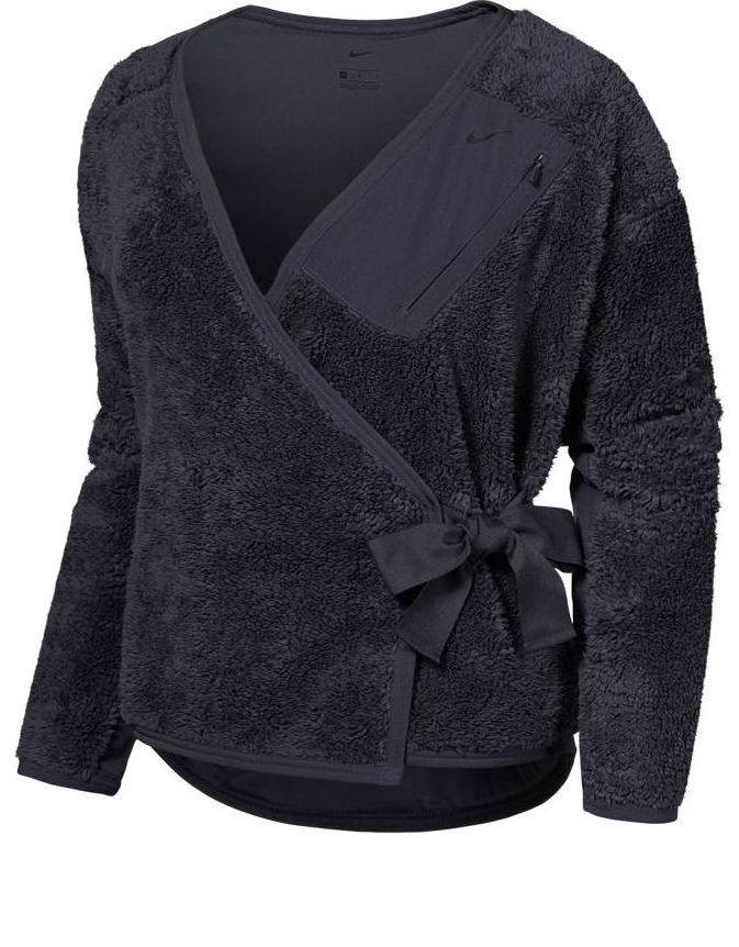 (WMNS) Nike NK LS Shrpa Top Wrap 'Black' 929840-081