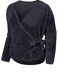 (WMNS) Nike NK LS Shrpa Top Wrap 'Black' 929840-081