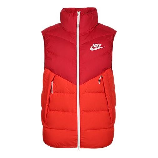Nike Colorblock Stay Warm Windproof Stand Collar Down Vest Red 928859-687