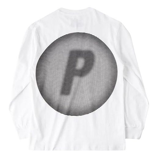 Men's PALACE Pircular Long Sleeves Logo White P15LS011