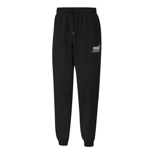 PUMA x Peanuts Snoopy Black Drawstring Sweatpants 'Black Grey' 530615-01
