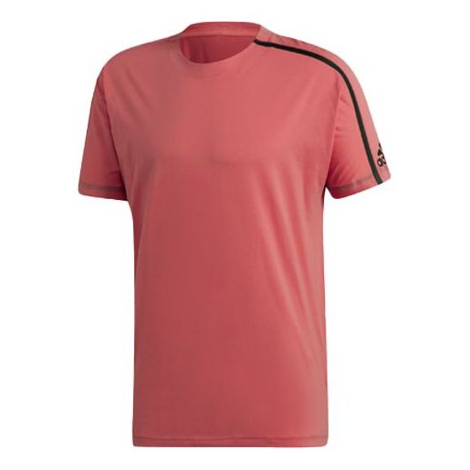adidas Sports Round Neck Short Sleeve Pink DW9349