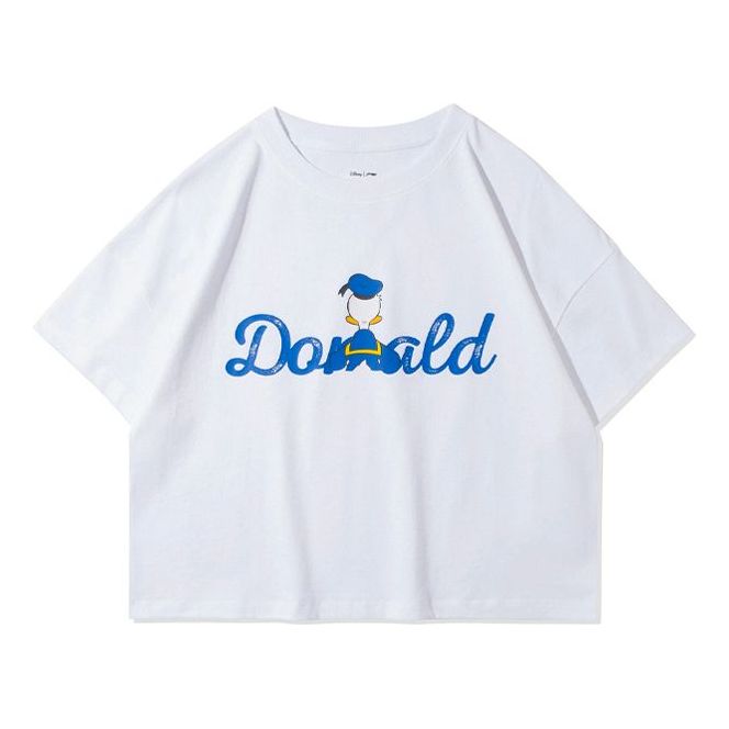 Li-Ning x Disney Crossover Alphabet Printing Round Neck Short Sleeve White AHSR542-1