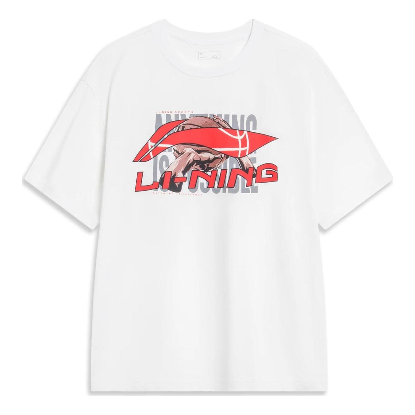 Li-Ning Essential Basketball Logo T-shirt 'White Red' AHST595-2