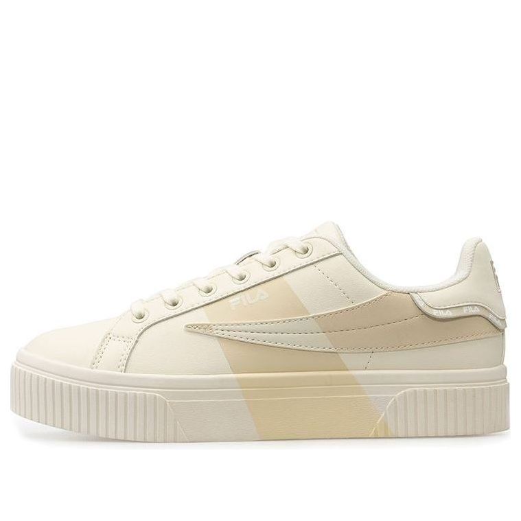 (WMNS) Fila Court Deluxe Casual Shoes Beige/Yellow T12W034301FSS