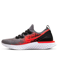 (GS) Nike Epic React Flyknit 2 'Cool Grey Bright Crimson' AQ3243-014