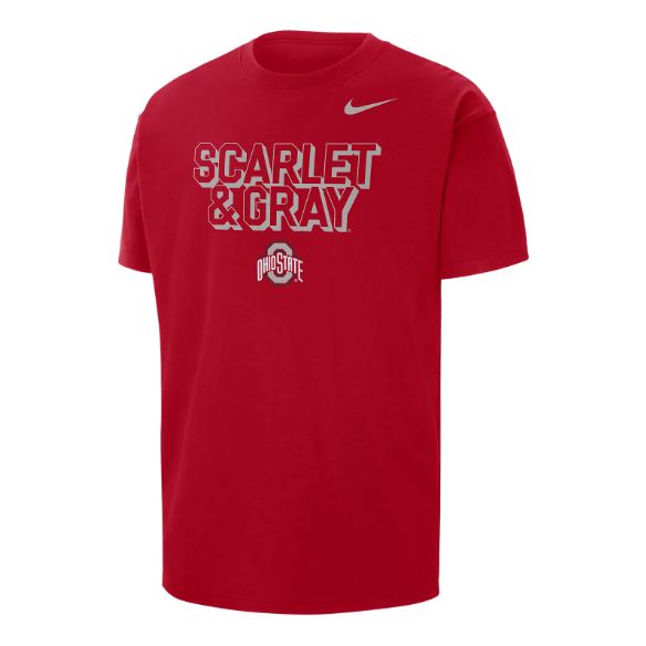 Nike College Ohio State Max90 Crew-Neck T-Shirt 'University Red' FQ5476-657