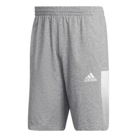 Men's adidas Splicing Color Block Logo Casual Sports Shorts Gray HE1878