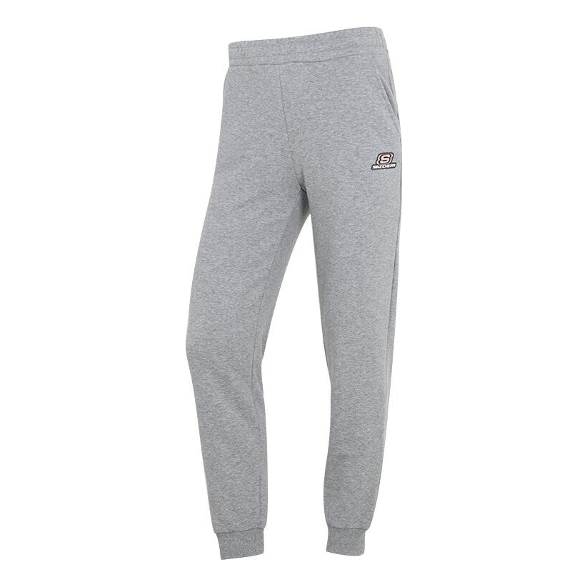 (WMNS) Skechers Letter Logo Printed Drawstring Knit Pants 'Grey' L322W059-004F