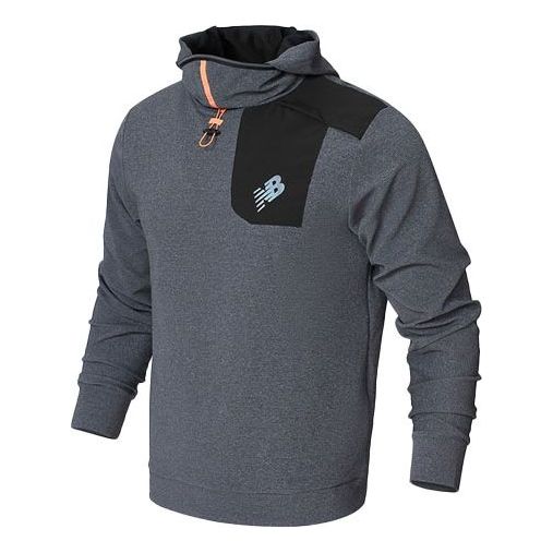 New Balance Men's New Balance Contrast Color Stitching Sports Hooded Long Sleeves Gray MT21286-BK