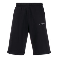 Men's Off-White Logo Solid Color Casual Shorts Version Black OMCI006R20D250171001