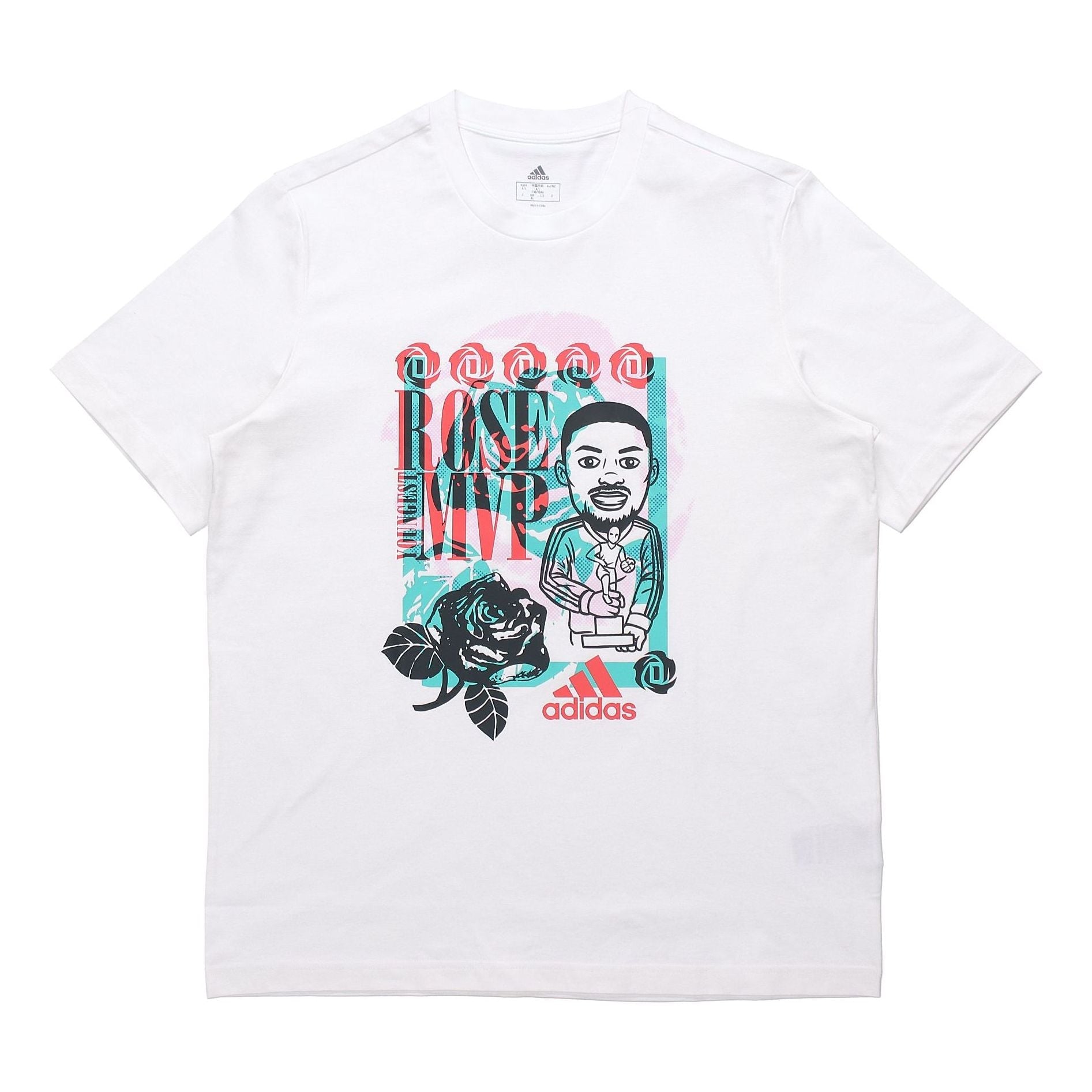 adidas Rose Avatar Mvp Casual Sports Cartoon Printing Short Sleeve White GP3442