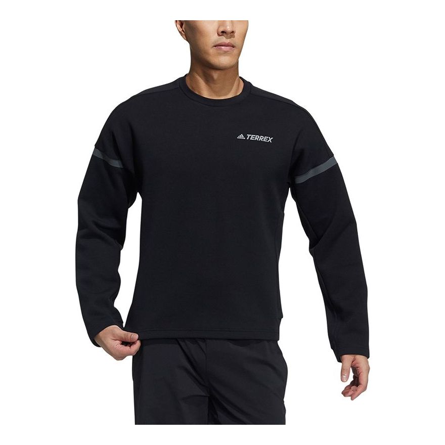 adidas Unisex Sports Round-Neck Knitting Sweatshirt Black GN7567
