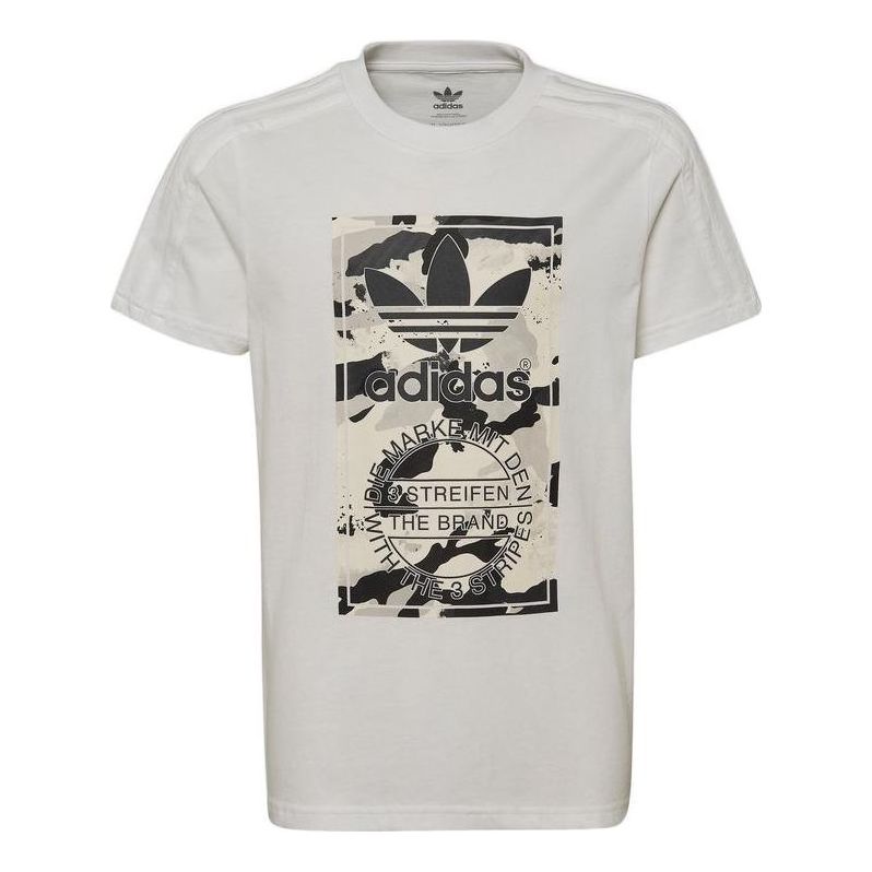 (GS) adidas originals Camo Graphic Tee 'White ' HK0279