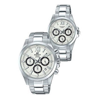 CASIO General EDIFICE & SHEEN Japan / South Korea Fashion Couple White Analog EFB-600D-7A&SHE-3512D-7A