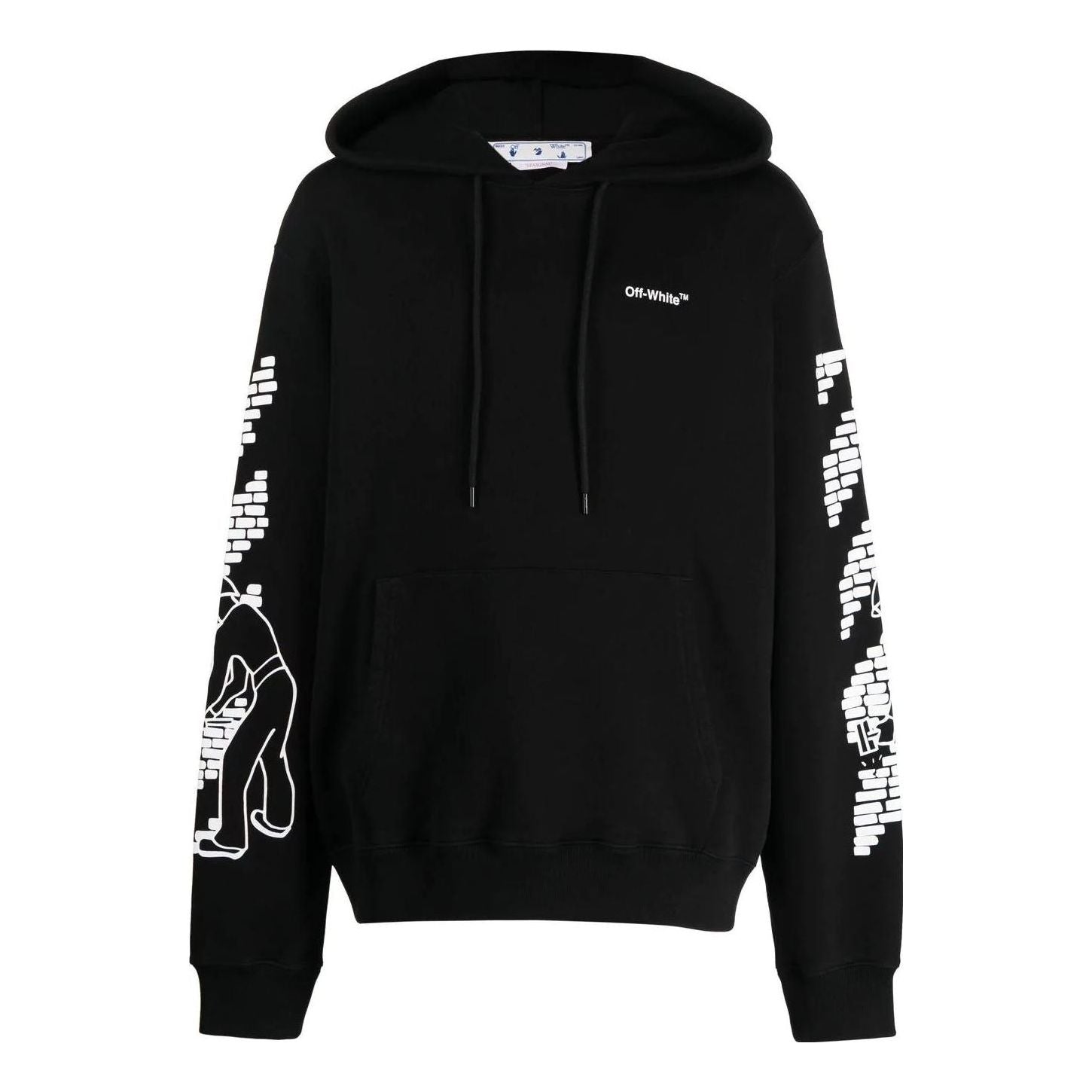 Off-White Bricks Arrows-Motif Drawstring Hoodie OMBB097F22FLE0077100