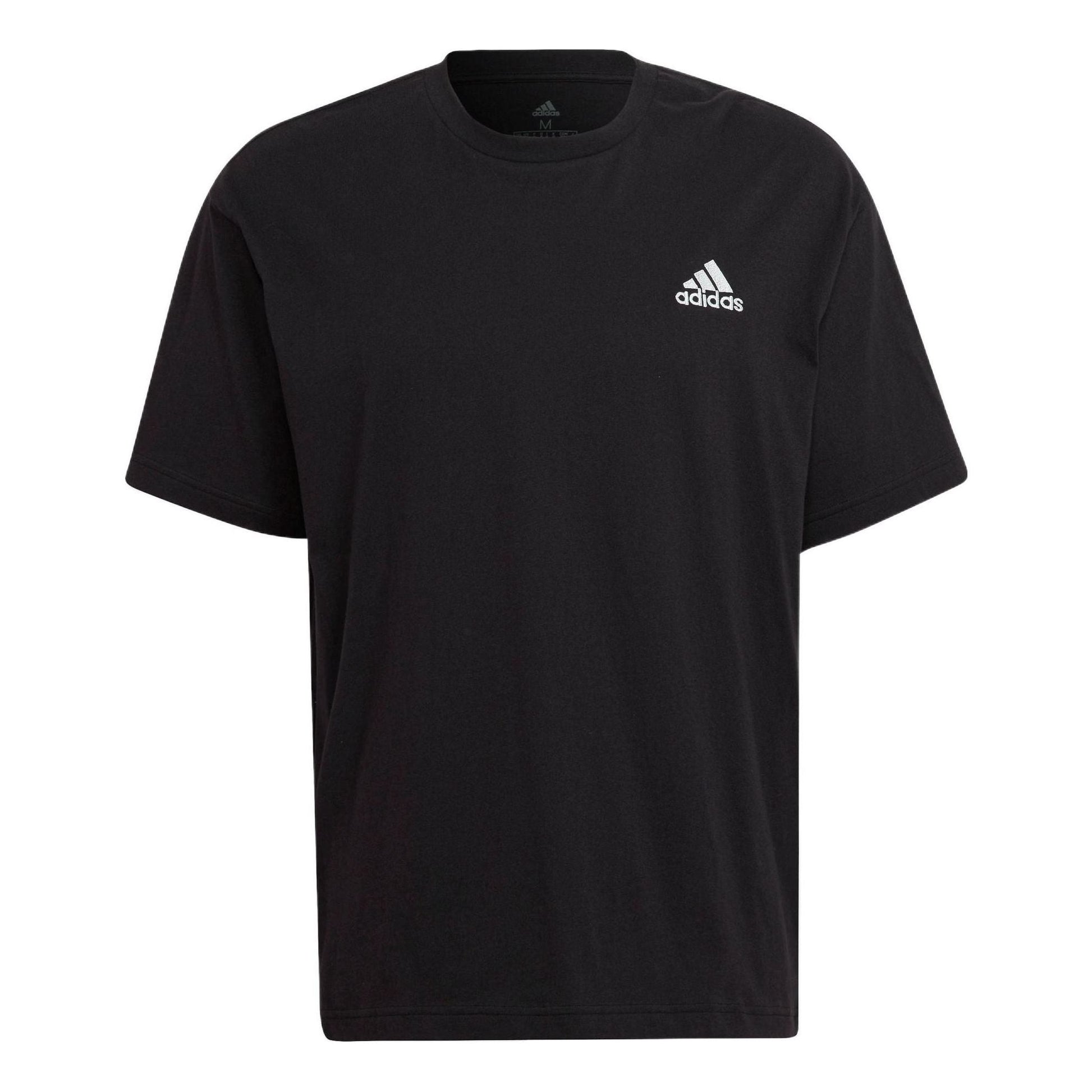 adidas M Sl T Solid Color Logo Casual Sports Short Sleeve Couple Style Black HE4387