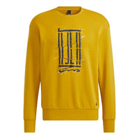 Men's adidas Wj Logo Swt Martial Arts Series Funny Pattern Sports Pullover Round Neck Gold Color H39313