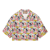 (WMNS) Gucci Graphics Print Silk Shirt 'White Multi-Color' 781763-ZAQCM-9692