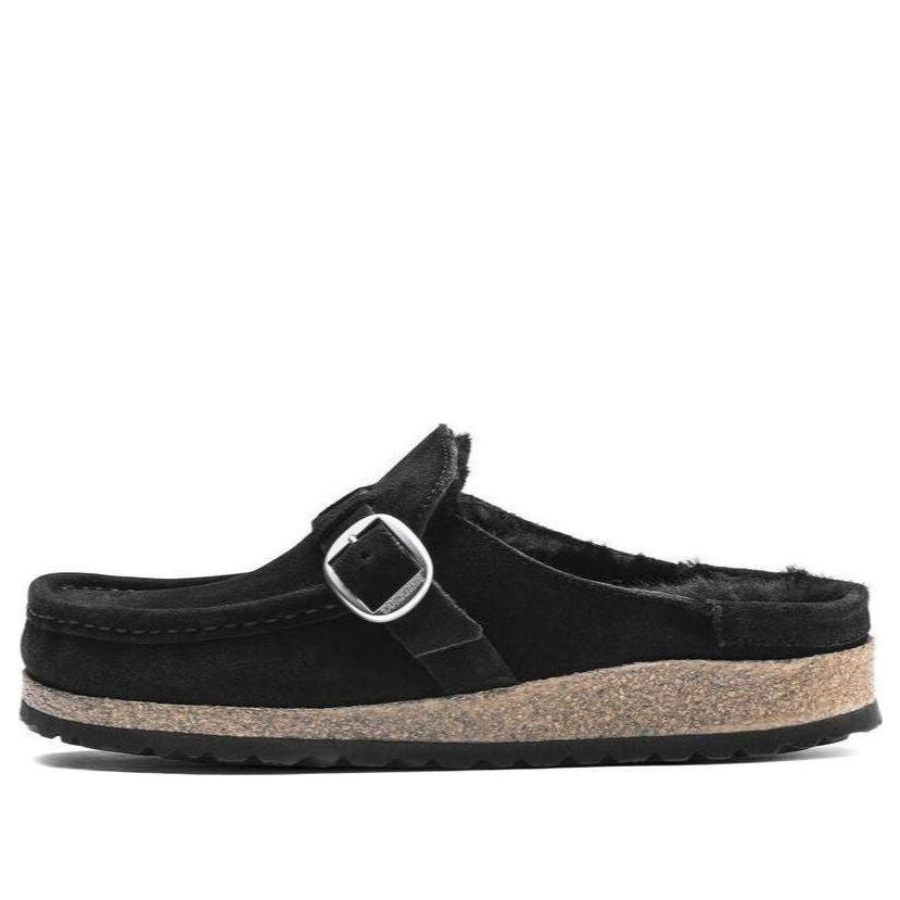 Birkenstock Buckley Shearling Suede Leather Narrow Fit Sandals 'Black' 1018126