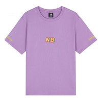 (WMNS) New Balance Logo Embroidered Sports Round Neck Short Sleeve Purple T-Shirt AWT12324-MPP
