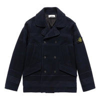 STONE ISLAND Double-Breasted Logo Patch Jacket 'Black' 771542952-V0020