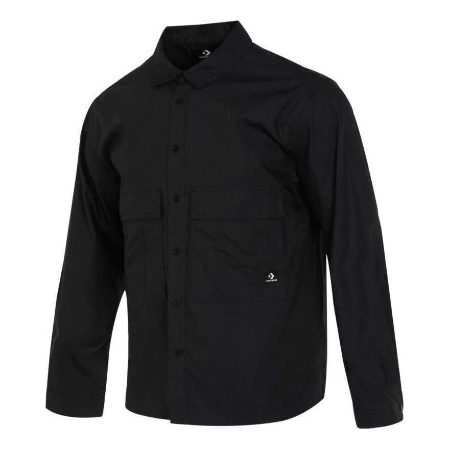 Converse Seasonal Woven Long Sleeve Shirt Asia Sizing 'Black' 10025284-A01