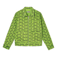 Stussy x CPFM Crossover Zip Work Jacket Alphabet Logo Full Print Denim Unisex Green 315284