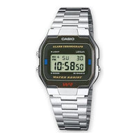 CASIO Stainless Steel Strap Mens Silver Digital A163WA-1QES2021