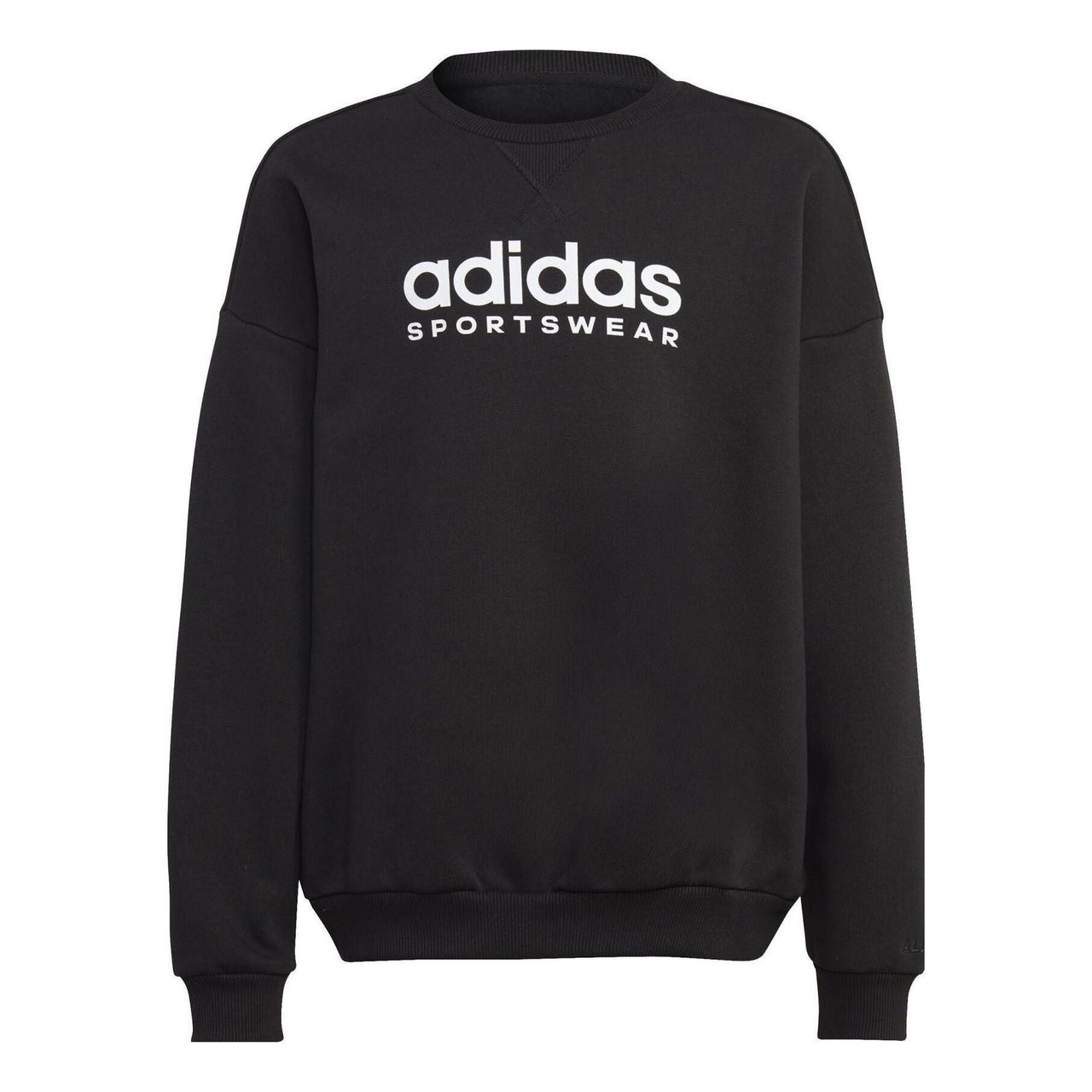 (GS) adidas Fleece Crew Sweatshirt Asia Sizing 'Black White' IB3232