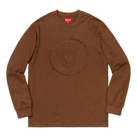 Supreme FW18 Crest L/S Top Brown Long Sleeves Pullover Hoodie SUP-FW18-385