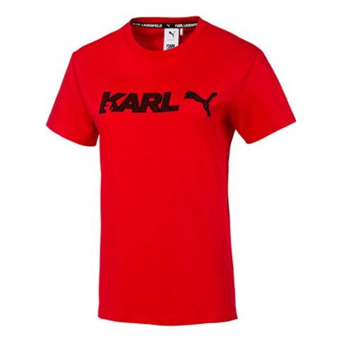 (WMNS) PUMA x KARL LAGERFELD FENDI Crossover Short Sleeve Red 595565-47