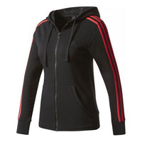 (WMNS) adidas hooded track Jacket Black Red S99193