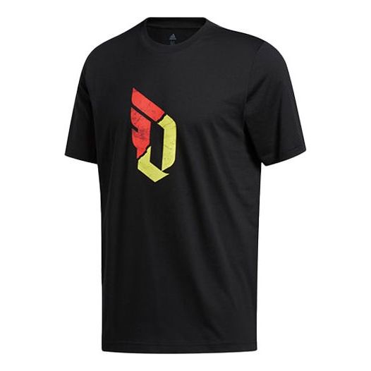 adidas Dame Logo Basketball Sports Short Sleeve Black GE4128