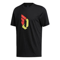 adidas Dame Logo Basketball Sports Short Sleeve Black GE4128