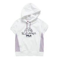 (WMNS) FILA Fusion Casual Sports hooded Short Sleeve Hoodie White T11W128202F-WT