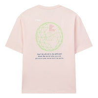 FILA Short Sleeve Small Universe Slogan Printing Short Sleeve Couple Style Pink F71U028101F-LP
