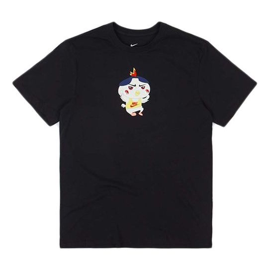 Nike Sportswear Cartoon Printing Sports Round Collar Male Black DD1322-010