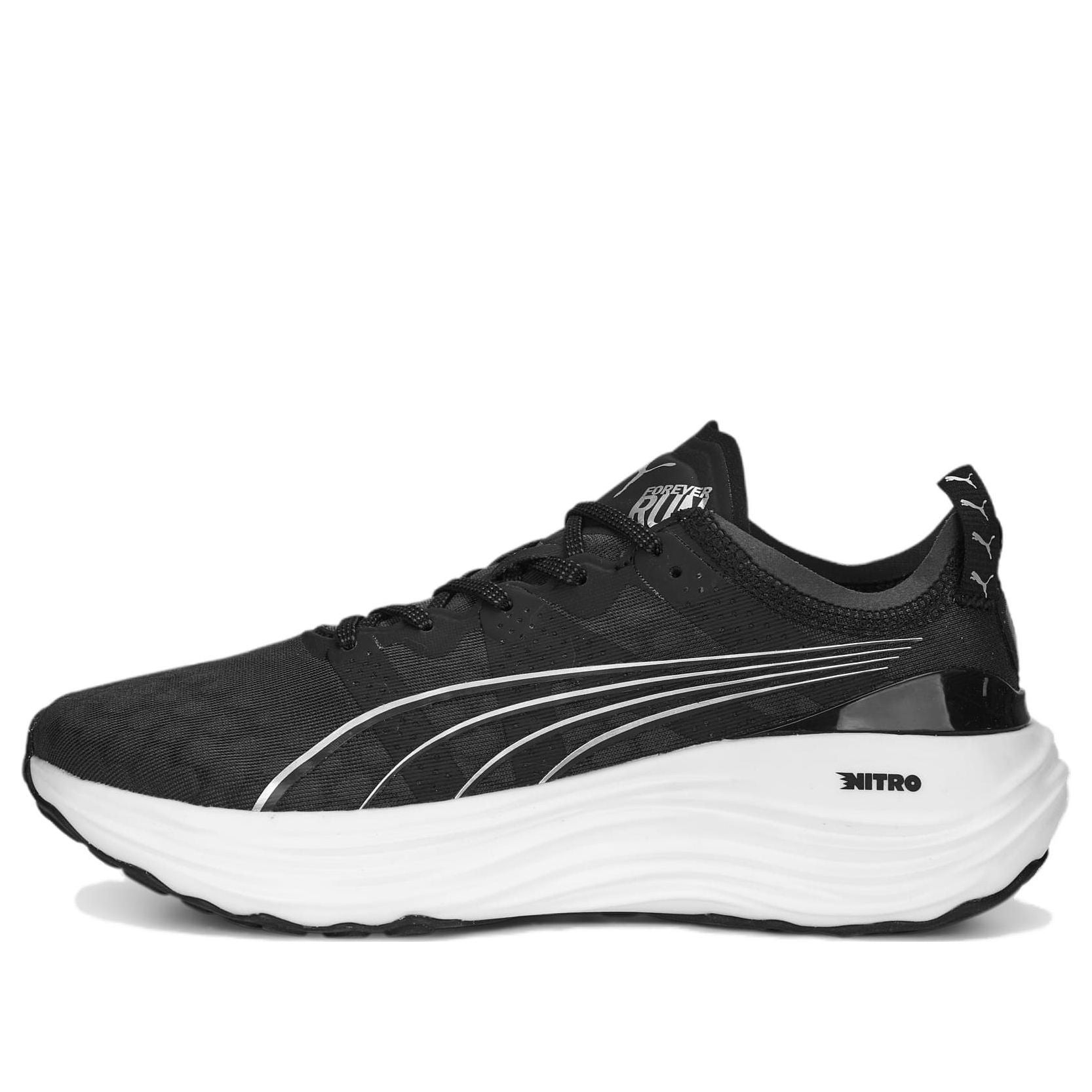 (WMNS) PUMA ForeverRun Nitro 'Black White' 377758-01