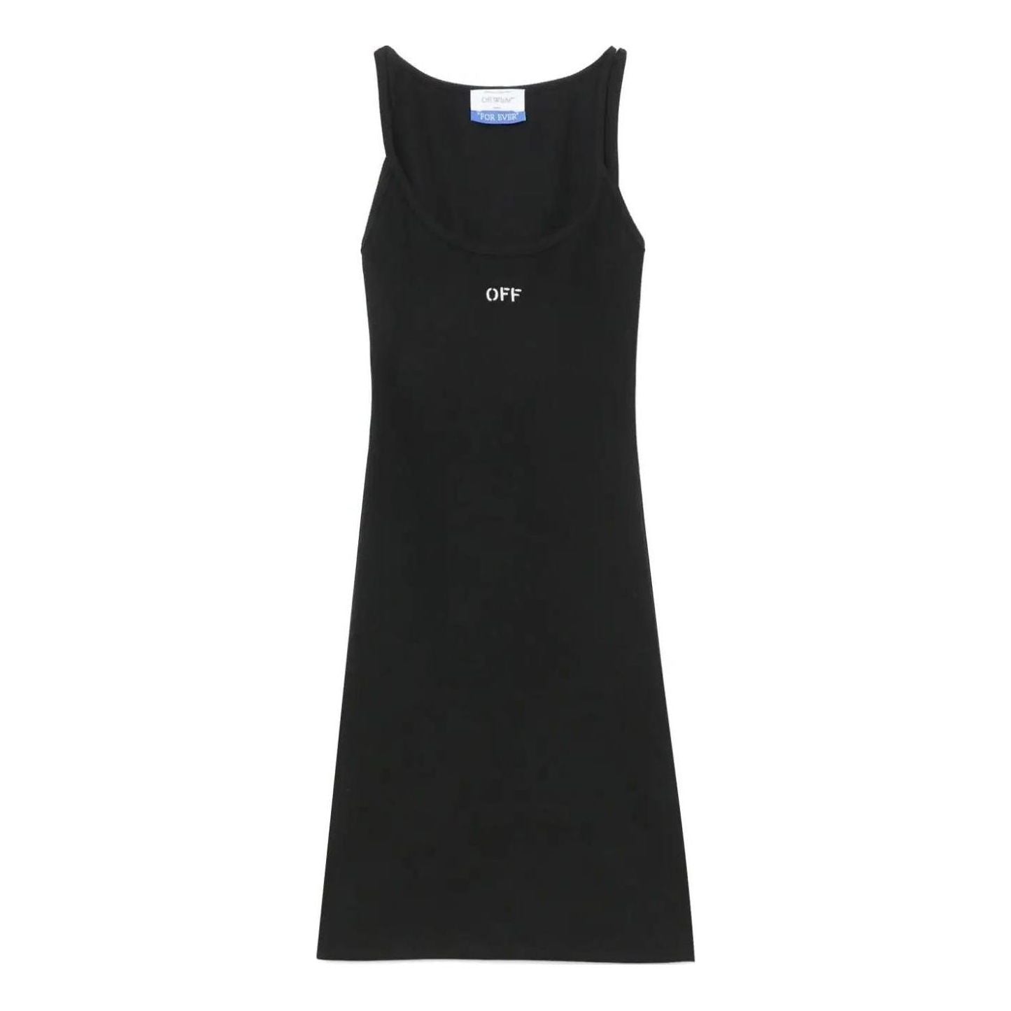 (WMNS) Off-White Off Stamp Rib Basic Tank Dress 'Black White' OWDB304C99JER0021001