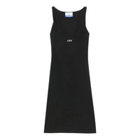 (WMNS) Off-White Off Stamp Rib Basic Tank Dress 'Black White' OWDB304C99JER0021001