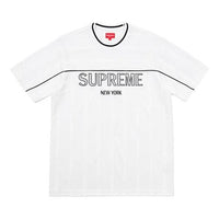Supreme SS18 Dazzle Warm Up Top White Tee 'Black White' SUP-SS18-0019